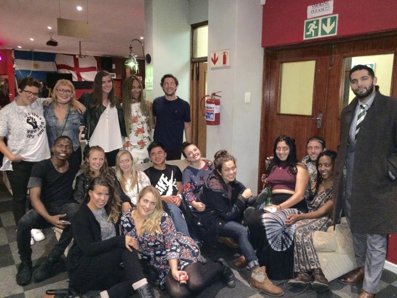 Large group of students studying abroad in Capetown, South Africa.