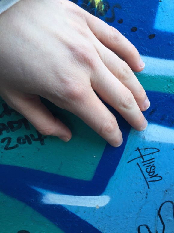 Allison Harpole's signature on the Peace Wall.