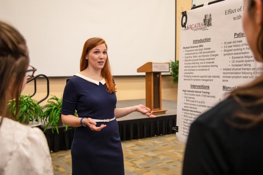 Aase Pedersen presents her research during the PT research day last fall.