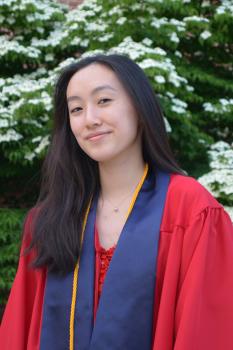 Headshot of Arcadia University student Audrey Chin in graduation gown.
