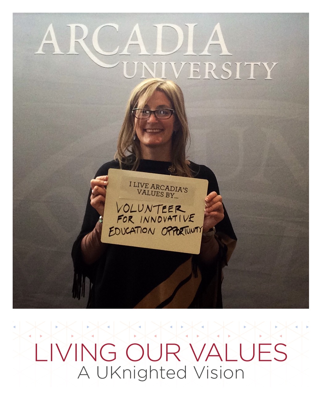 A woman faculty member shows Arcadia's value through volunteering.