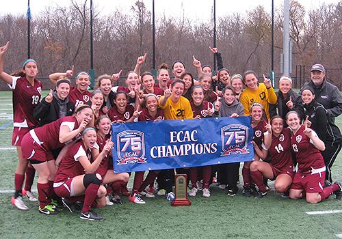 The Women's Soccer Team are ECAC Champions.