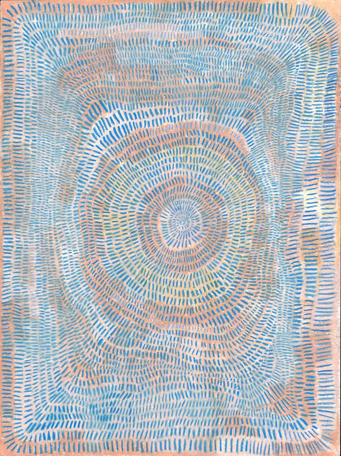 Samantha Mitchell, Touching Down, 2023, Colored pencil on paper, 12 x 9 inches