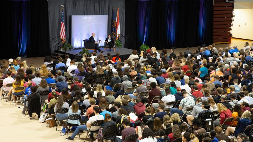 An assembly in the gymnasium