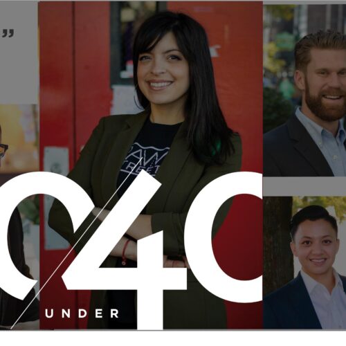 Collage of the 40 under 40 members.