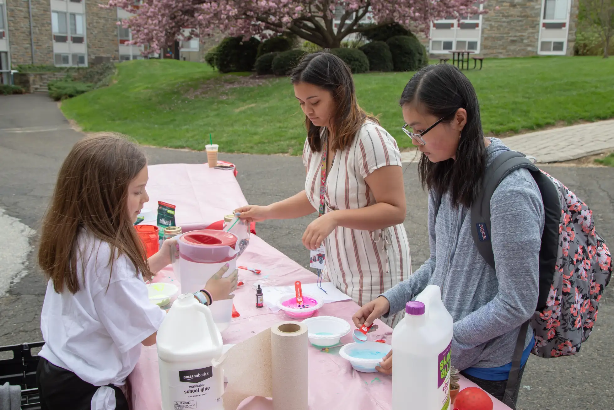 Students creating slime during De-Stress Week