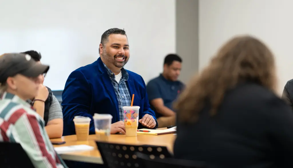 Favian Guertin-Martin teaches a criminal justice class.