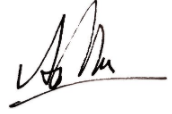 The signature of Ajay NAIR, PH.D., PRESIDENT