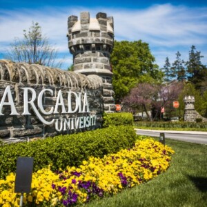 The entrance of Arcadia University