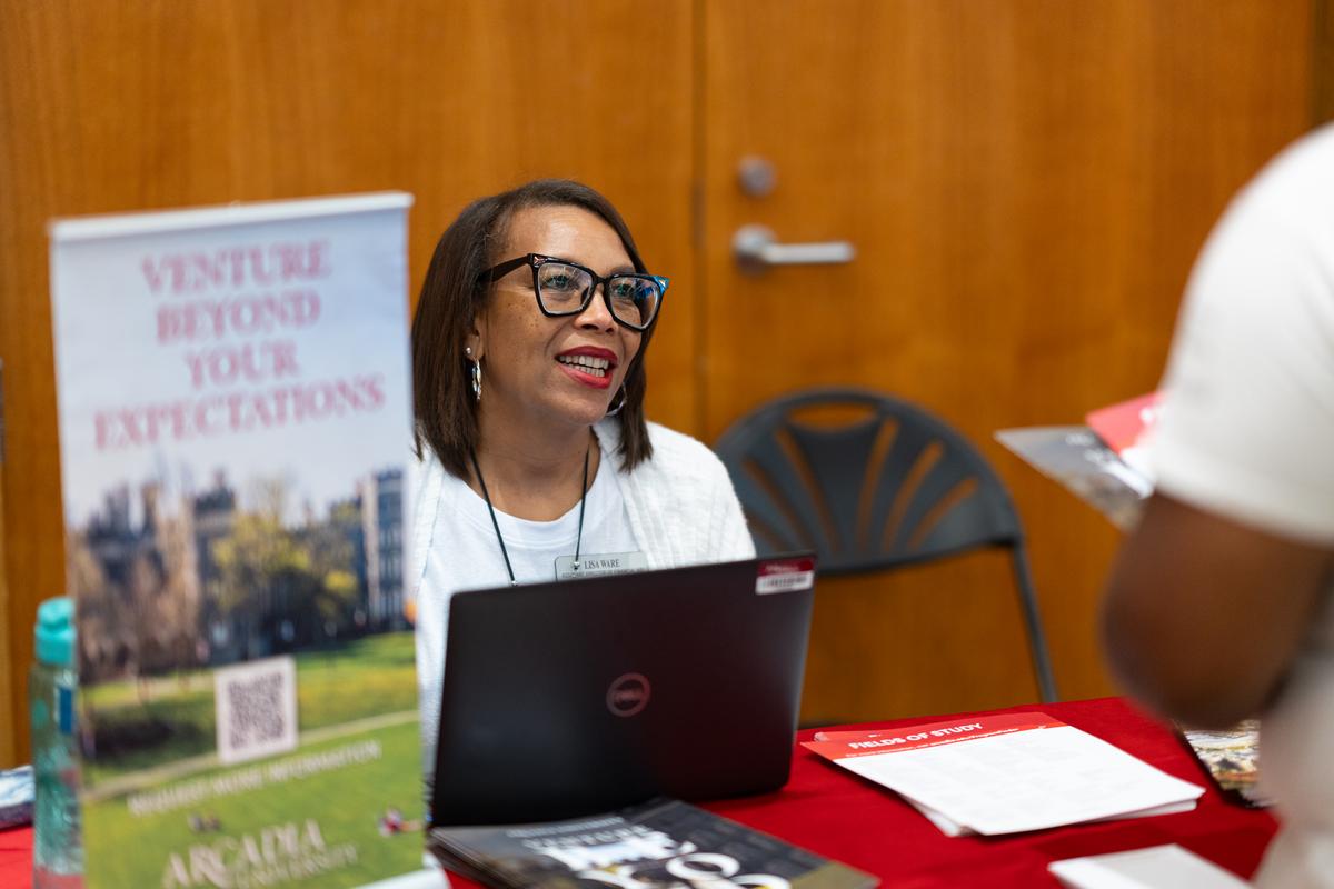 A vendor at the Philadelphia College Prep Roundtable