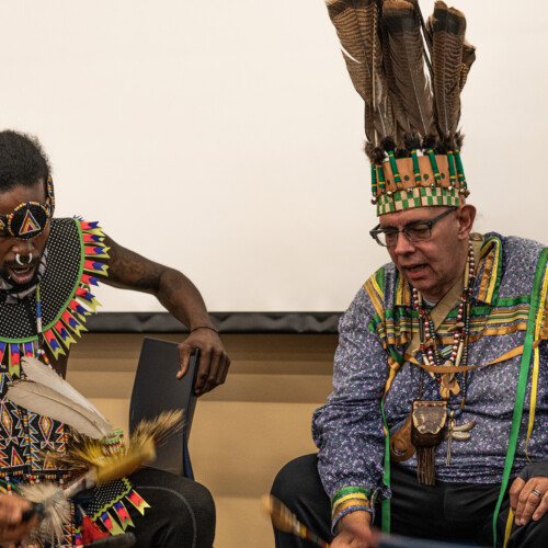 Chief Gentlemoon during the Lenape symposium