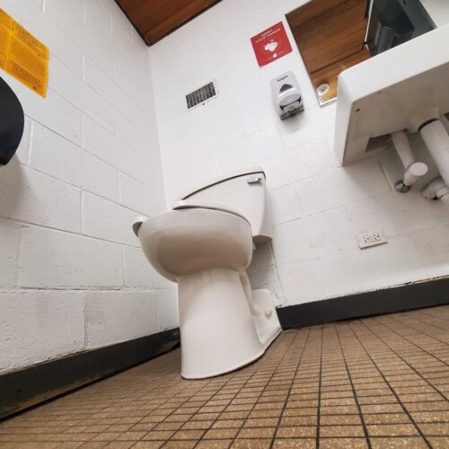 A toilet in the commons.