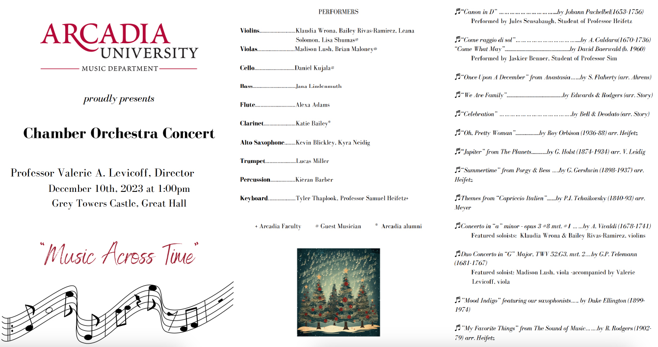 Chamber Orchestra Concert program.