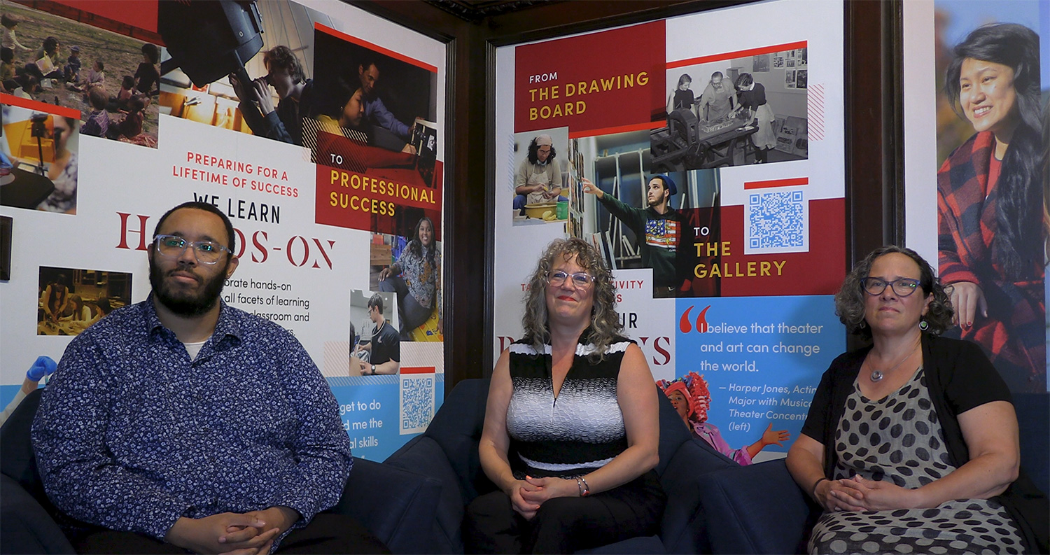 Sitting from left to right, Christopher Varlack, Monica Day, and Ellen Skilton.