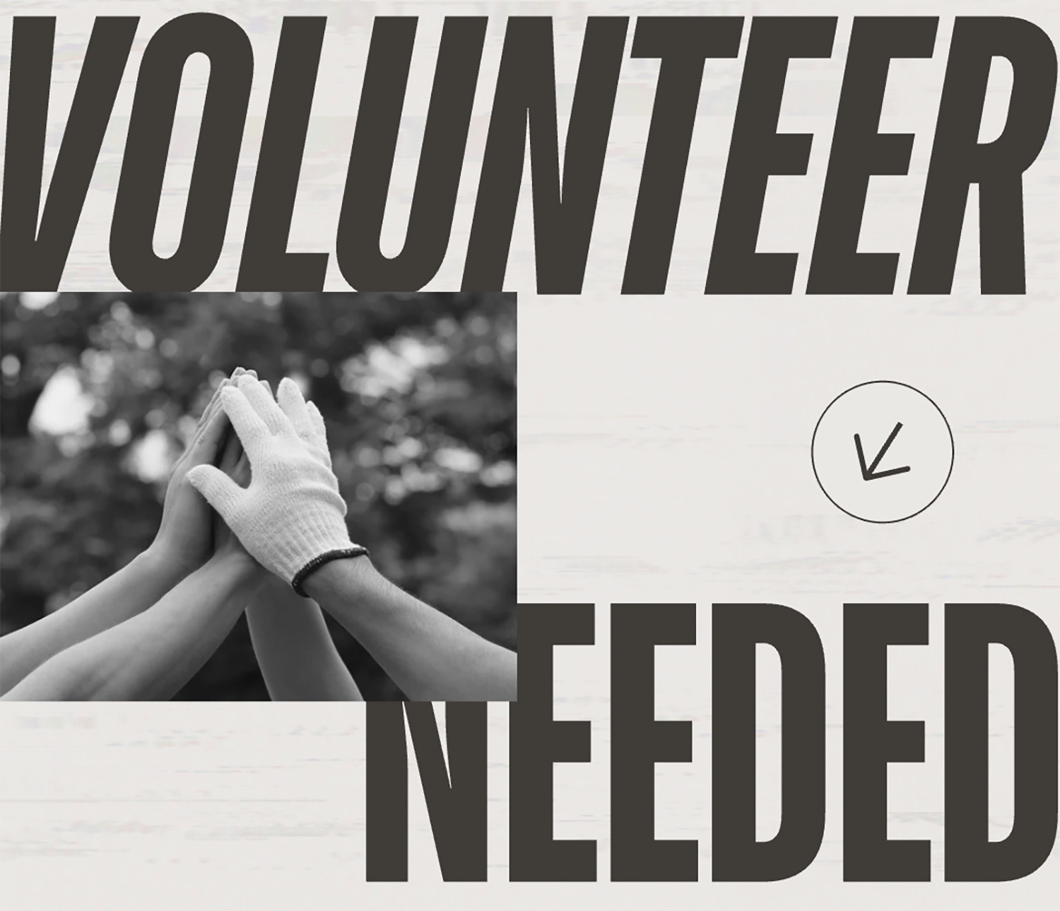 A graphic stating "Volunteer Needed".