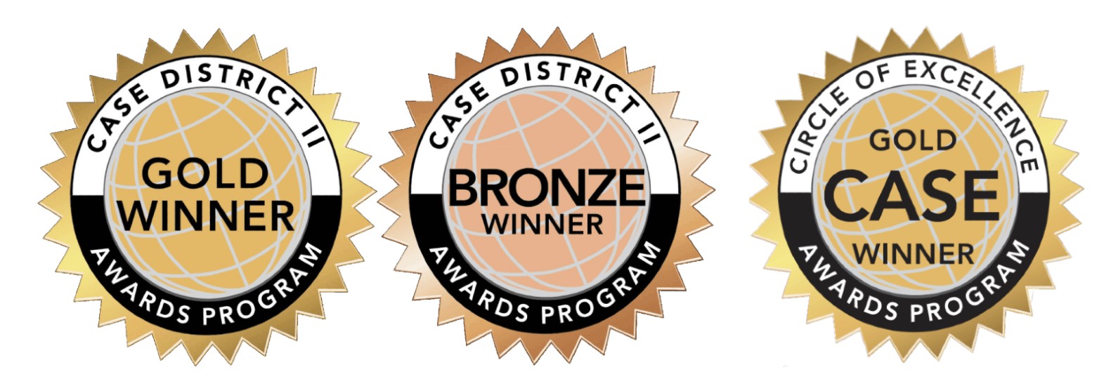 Circle of Excellence, Gold, Bronze, and CASE awards