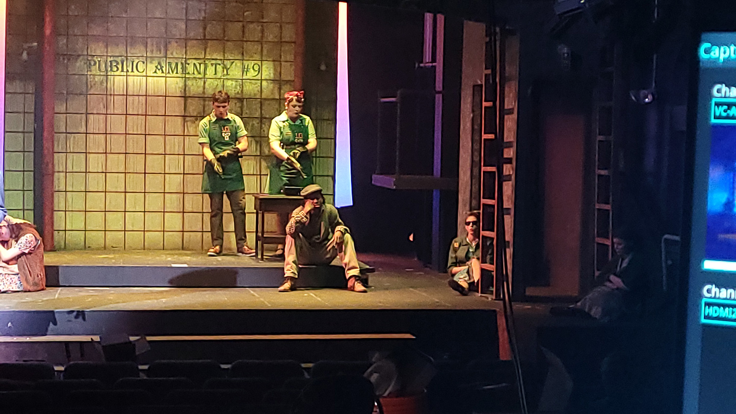 Dress rehearsal for "Urinetown The Musical" in the Little Theater.