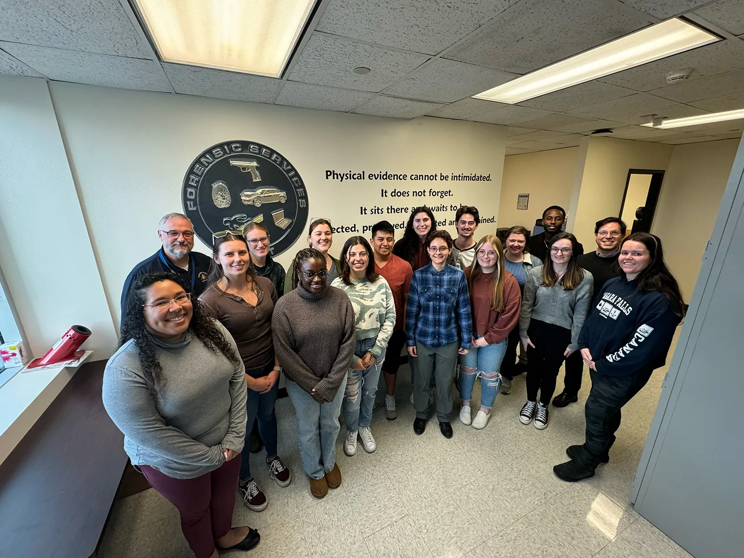 Forensic Science students at the Montgomery County Detectives Bureau.