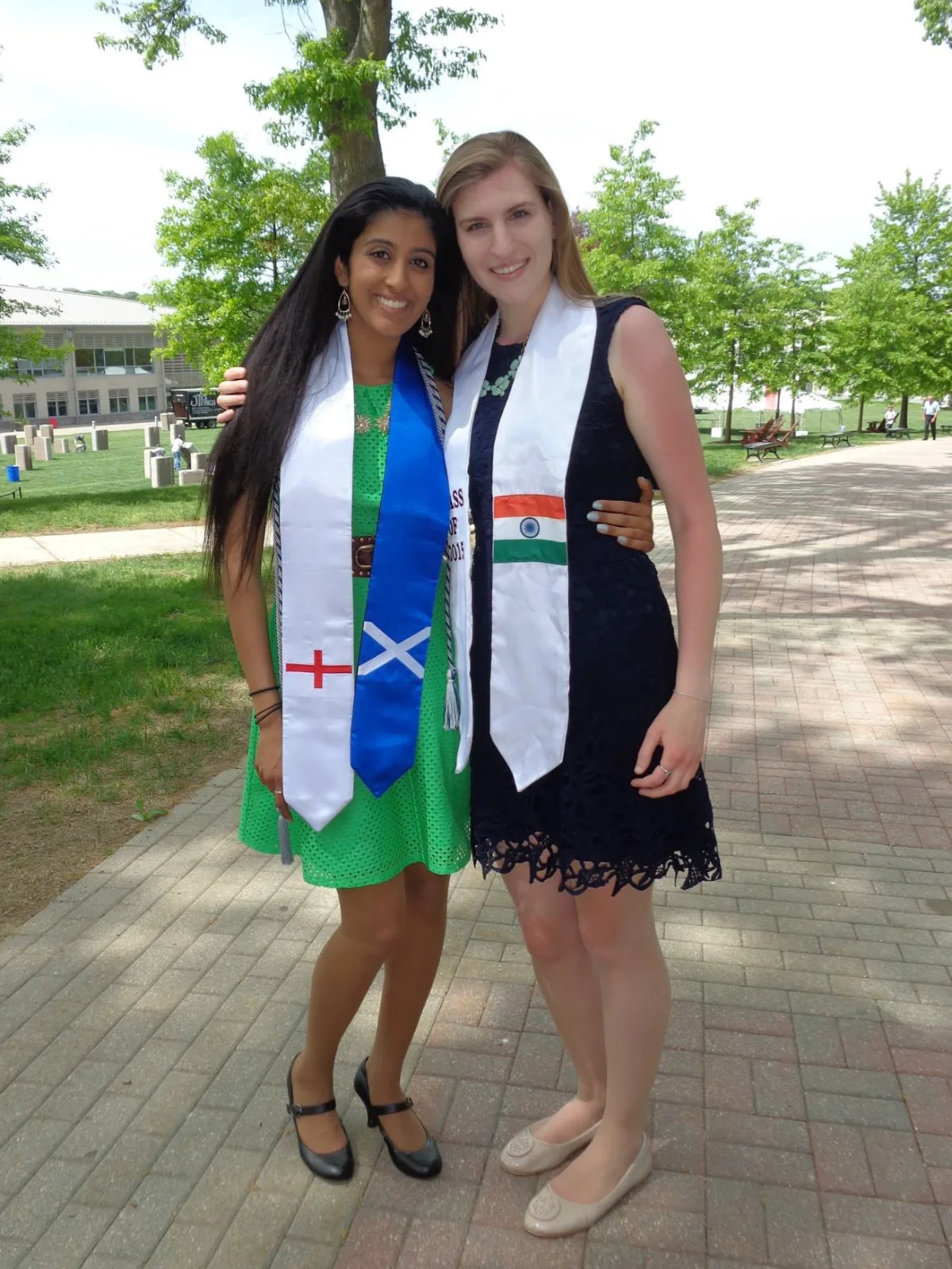 Aashika Suseendran with Christine Bondira at their graduation in 2015.