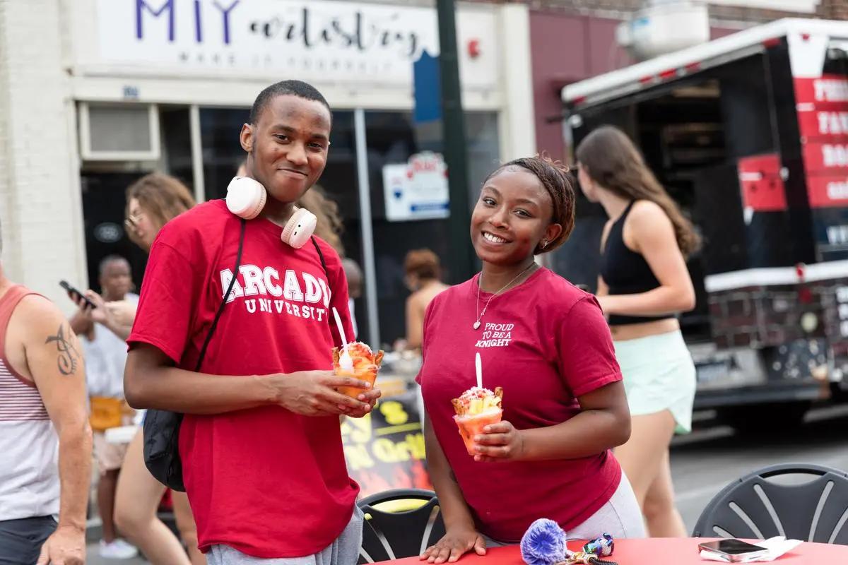 Students at the Downtown Glenside Food Truck Festival 
