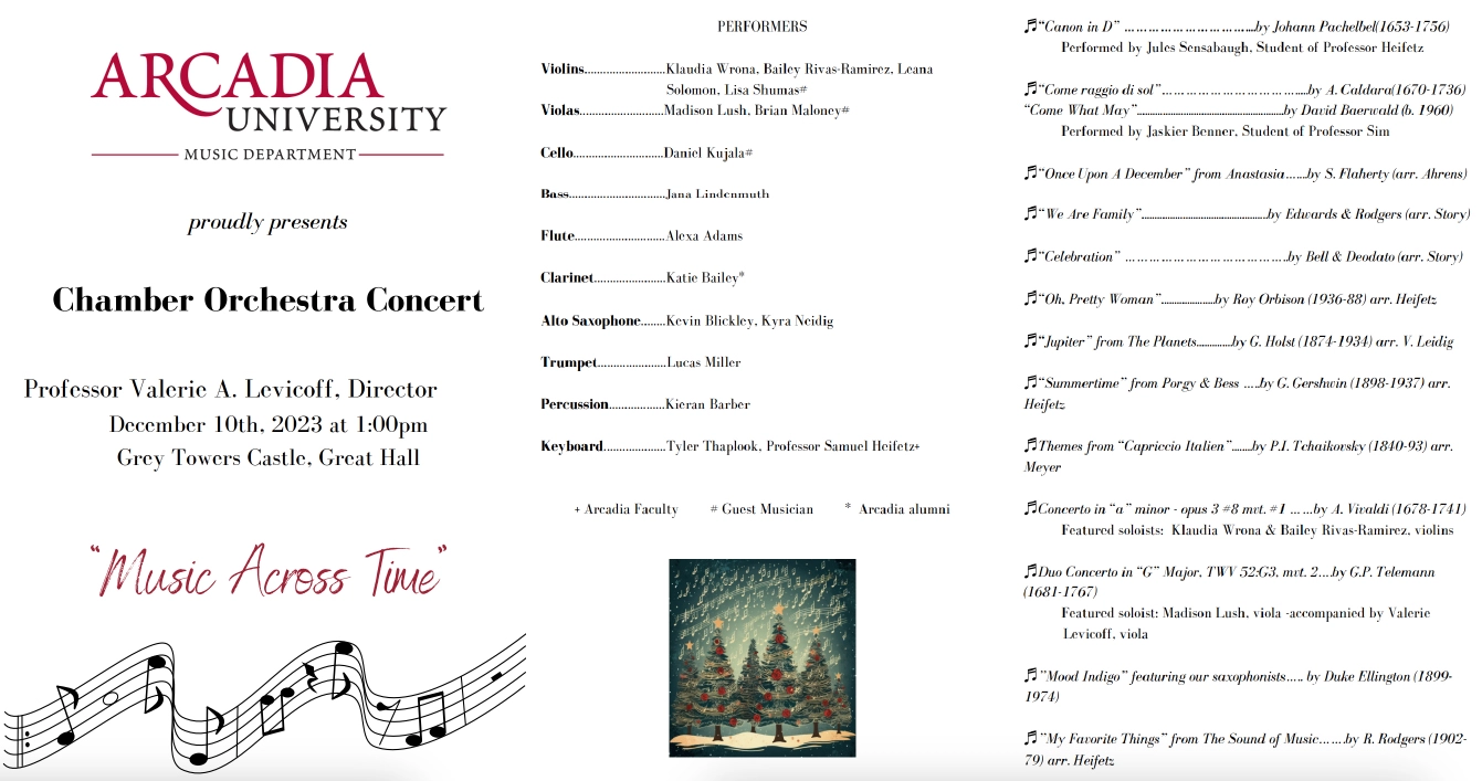 Chamber Orchestra Concert program.