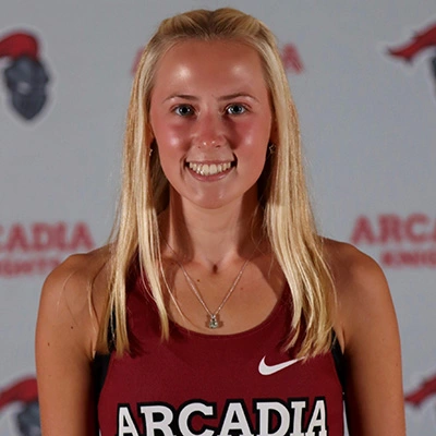 April Brown in Arcadia University athletic uniform