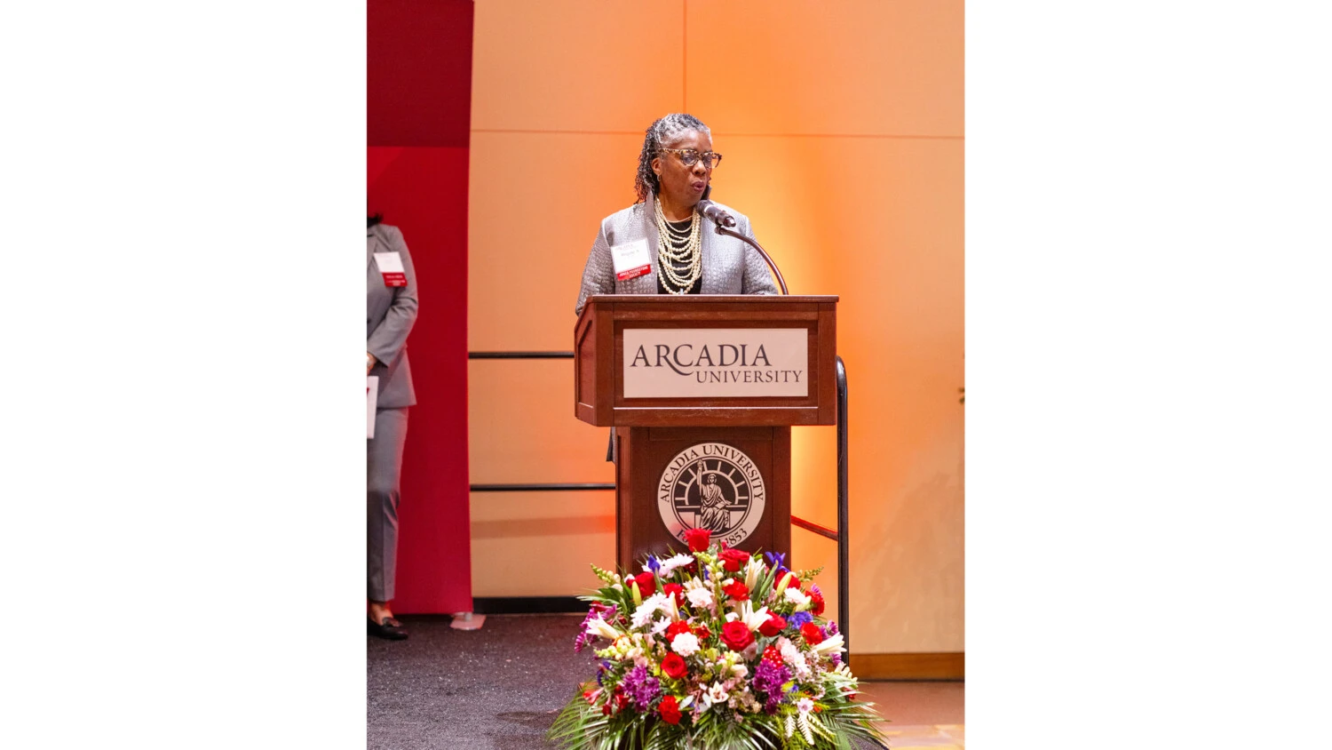 Brigette Bryant speaks during the Women Who Lead Forum 2024 at Arcadia University.