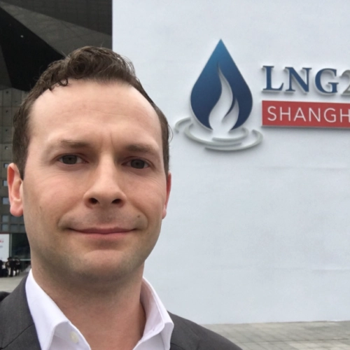 Steven Bross '08 at an LNG Shanghai Gas Conference