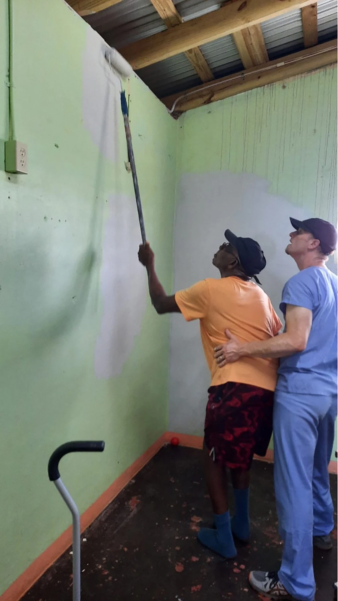 A DPT student and patient in Jamaica.