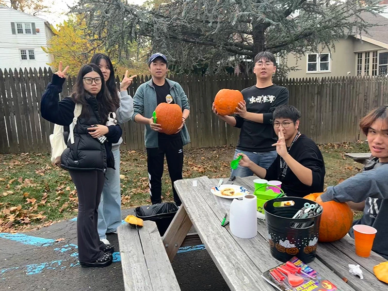 International students celebrating Halloween