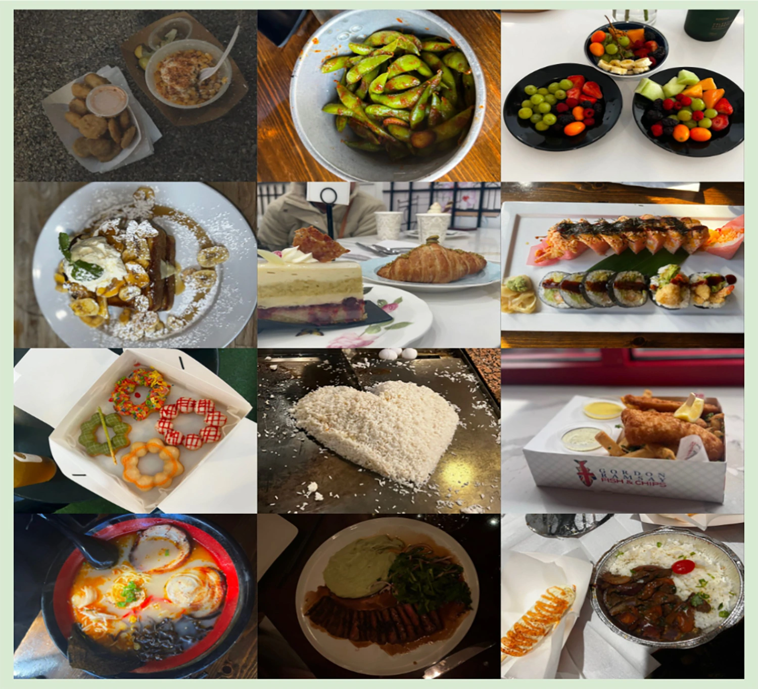 A collage of food made by Jamai Vann ’27.