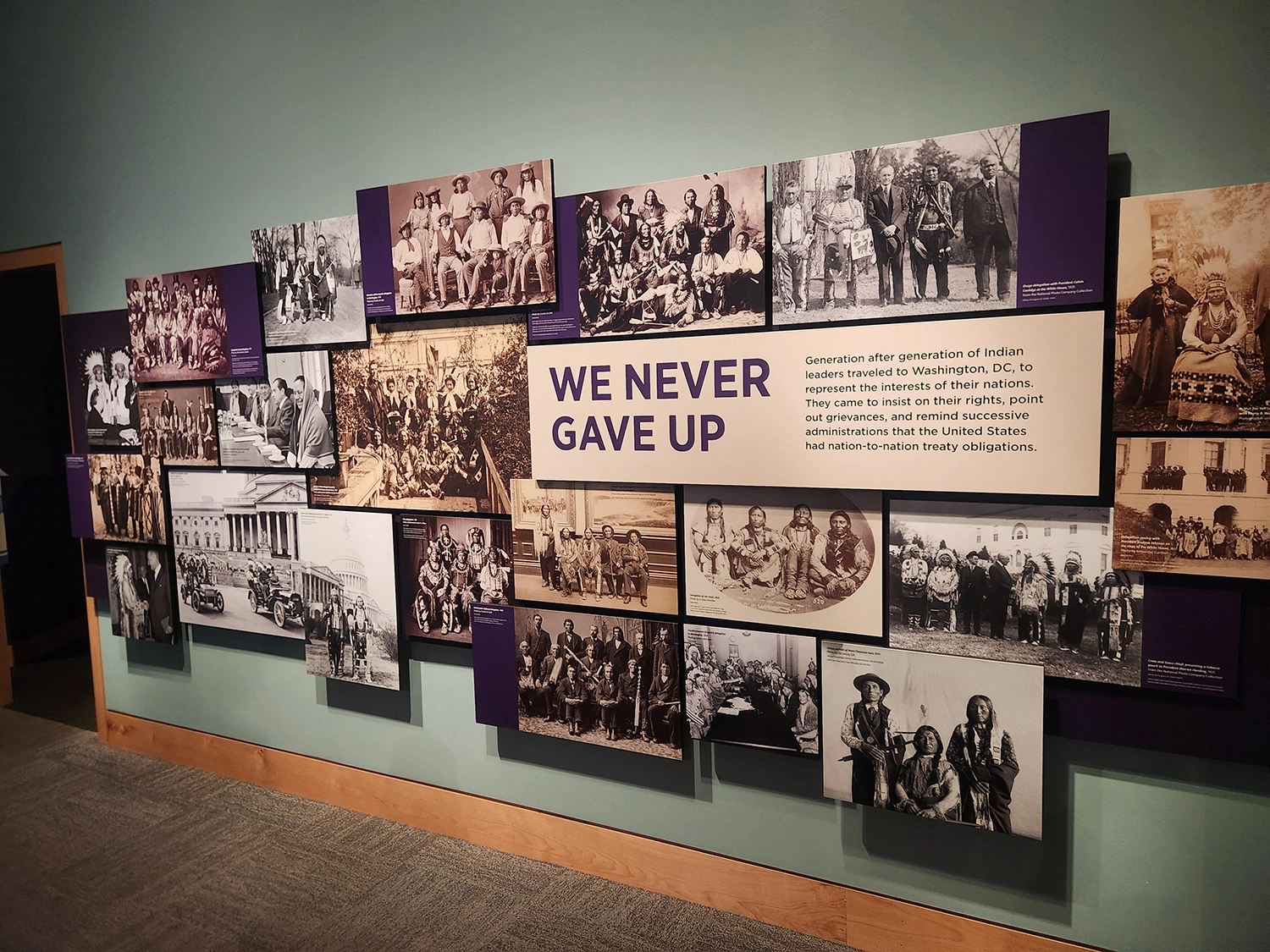 An assortment of images on display in the museum.