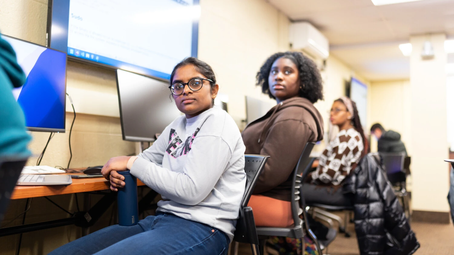 Students taking computer science classes in Boyer Hall