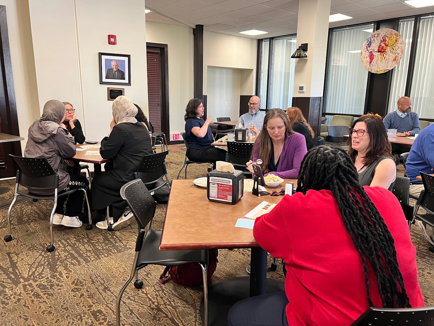 Faculty and staff at a Lunch and Learn event.