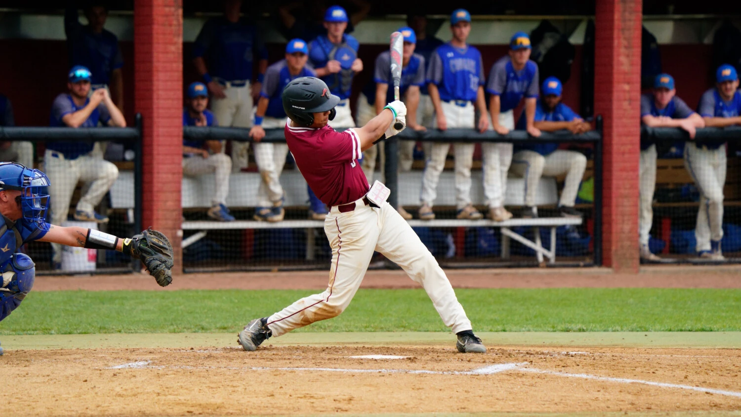 A baseball player at the batter