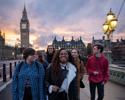 Students walking around the city study abroad