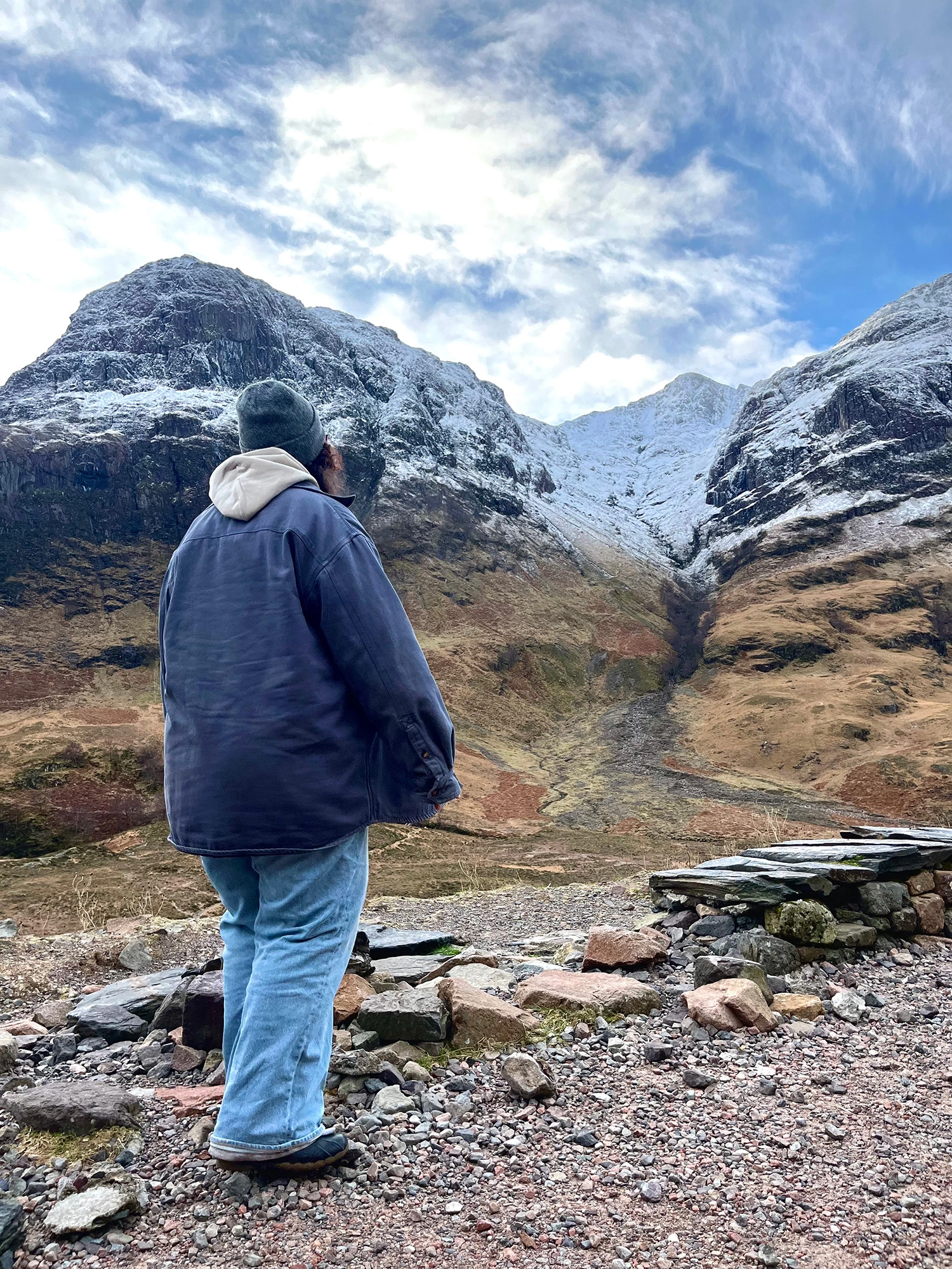 JJ hiking in the Scottish highlands.