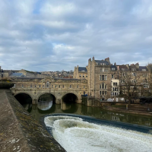 Pulteney Bridge in Bath, England.