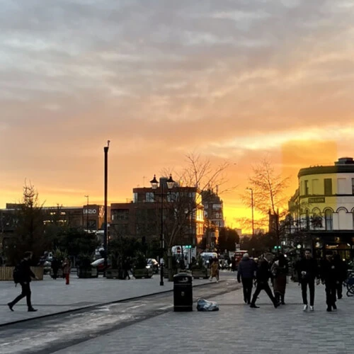 A sunset in London.