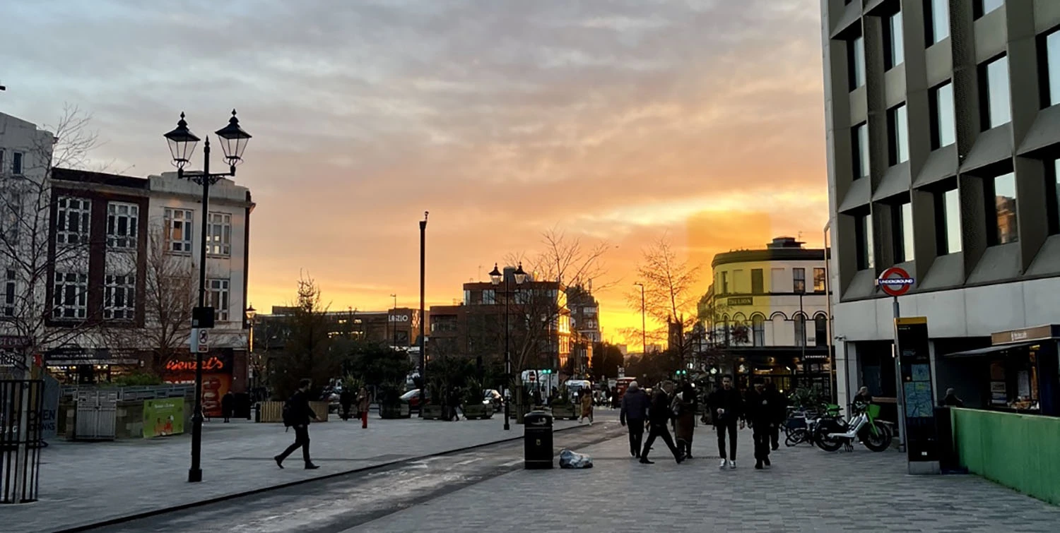 A sunset in London.