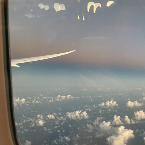 A photo out the window of a plane over Australia.