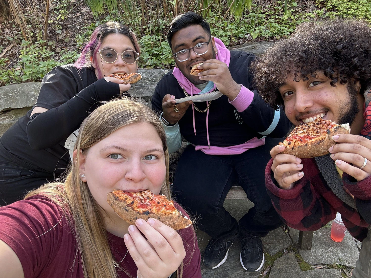 Ethan Rodriguez and friends at the Loco Mag pizza event.