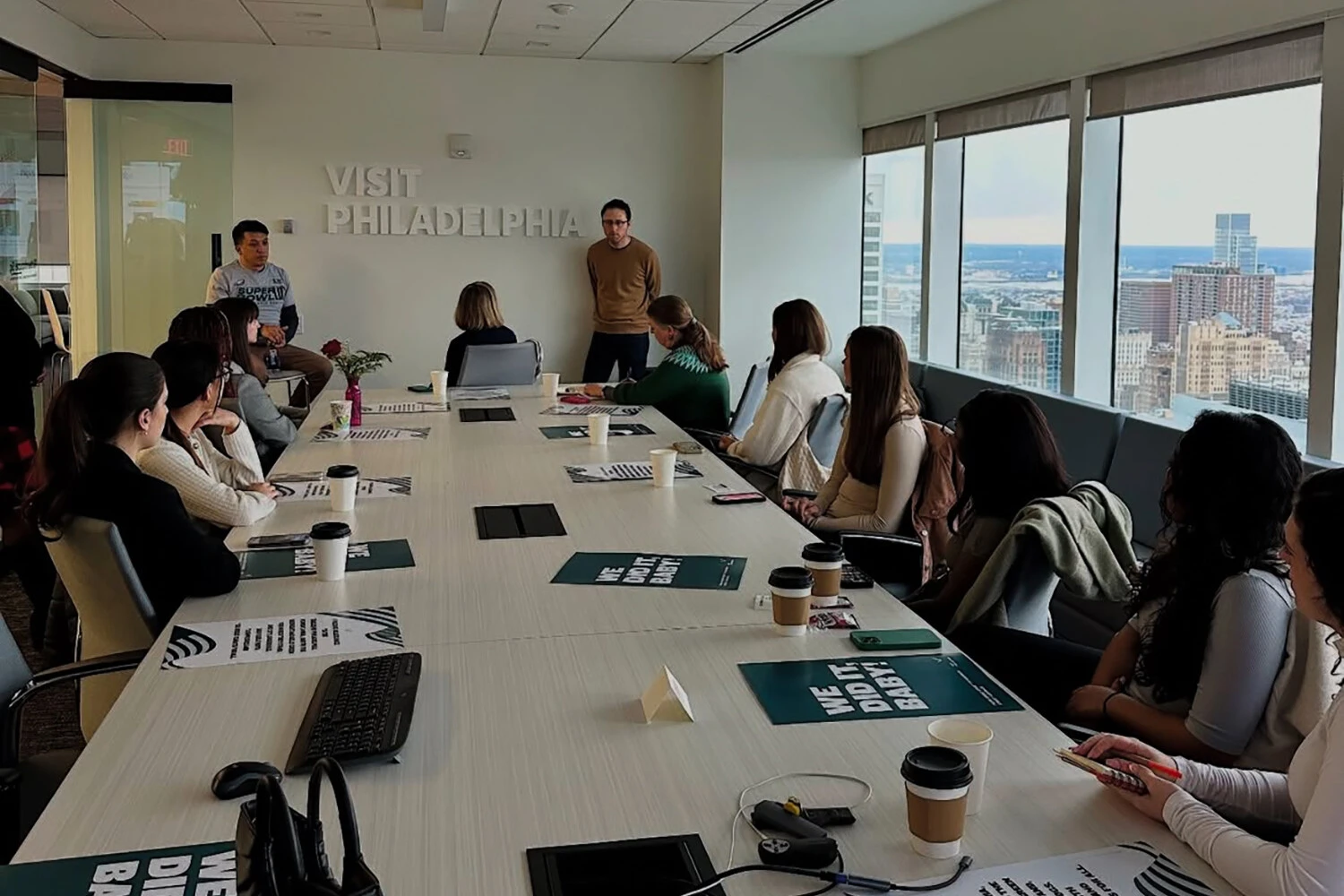 Students from Arcadia and Temple listening to a presentation at the PRSA Brunch and Learn.