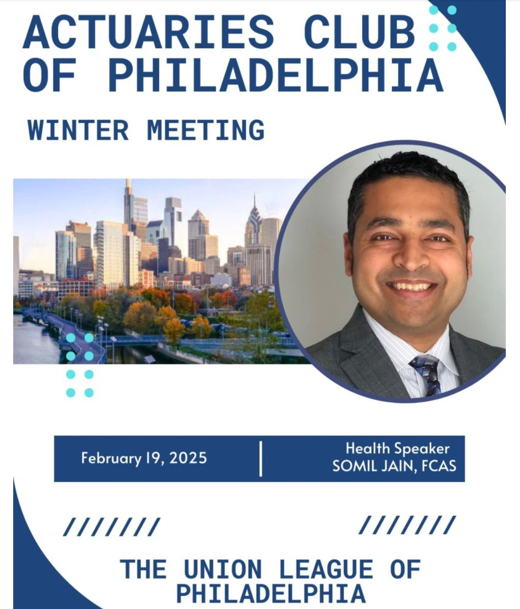 Actuaries Club of Philadelphia Meeting flyer.